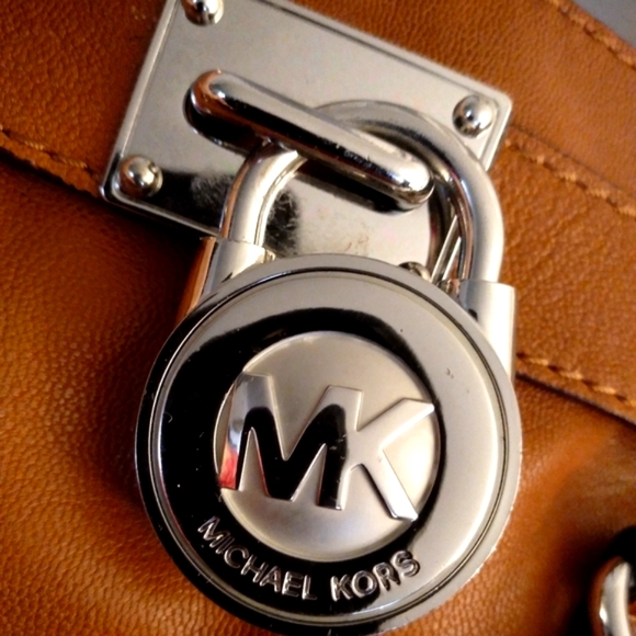 Michael Kors Cognac Leather Shoulder Bag Handbag Carmel Tan - Picture 6 of 7